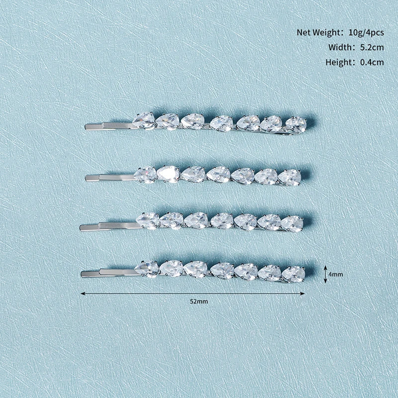 CZ Hair Clips Women Girls Hair Jewelry Hairpin