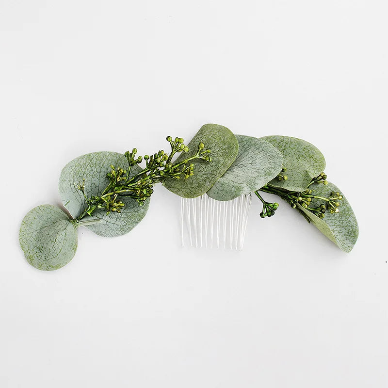 Green Leaves Wedding Hair Comb Bridal Hair Accessories