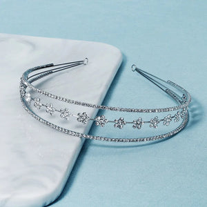 Silver Rhinestone Headband Wedding Crown Bridal Hair Jewelry