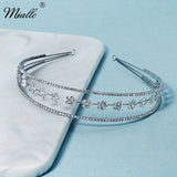 Silver Rhinestone Headband Wedding Crown Bridal Hair Jewelry
