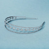 Silver Rhinestone Headband Wedding Crown Bridal Hair Jewelry