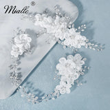 Silver Flower Hair Comb Clips Wedding Bridal Hair Jewelry