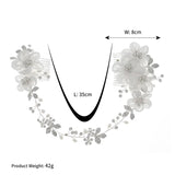 Silver Flower Hair Comb Clips Wedding Bridal Hair Jewelry