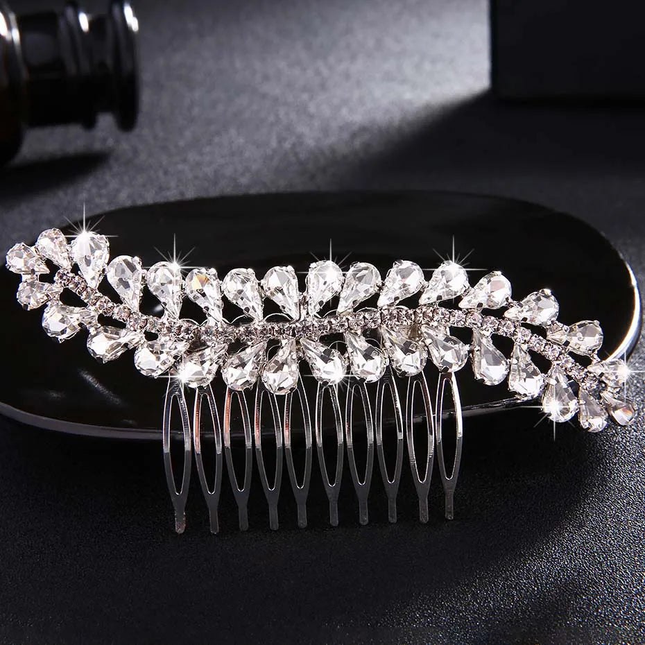 Vintage Silver Rhinestone Bridal Hair Comb