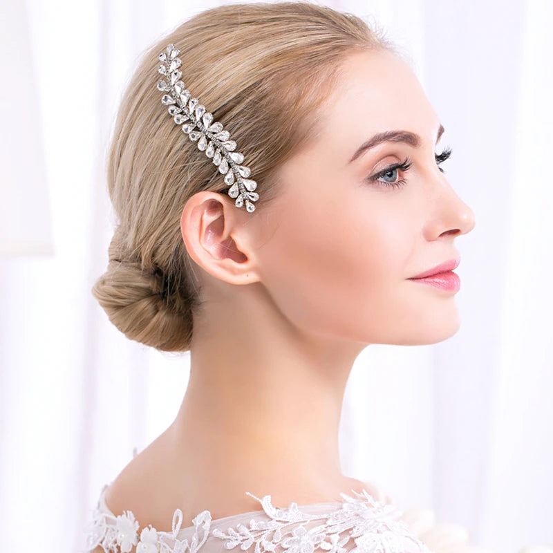 Vintage Silver Rhinestone Bridal Hair Comb