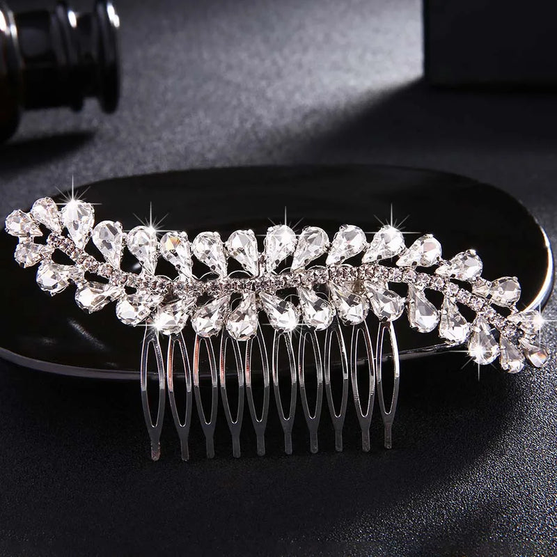 Vintage Silver Rhinestone Bridal Hair Comb