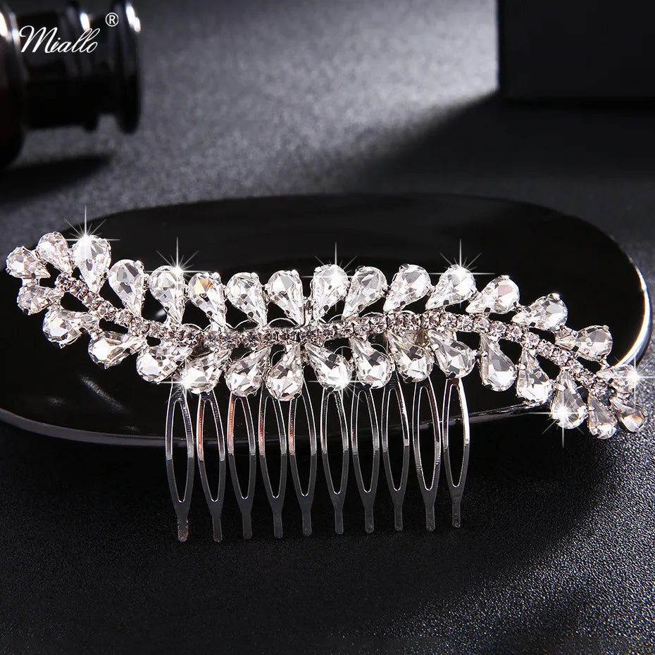 Vintage Silver Rhinestone Bridal Hair Comb