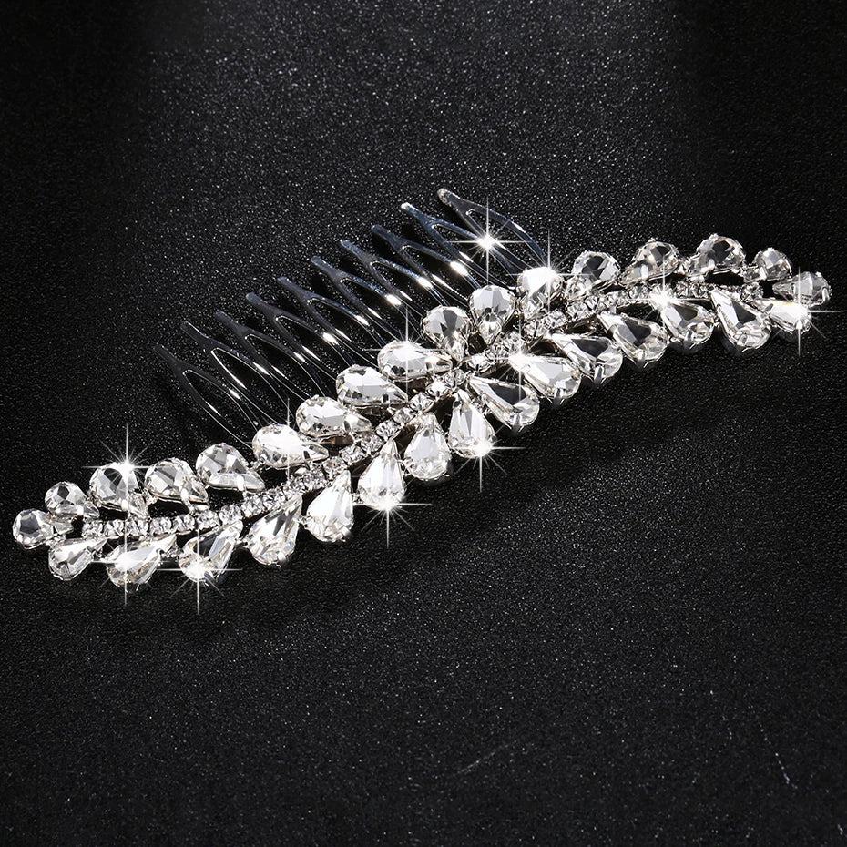 Vintage Silver Rhinestone Bridal Hair Comb