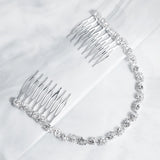 Wedding Long Hair Comb Silver Crystal Bridal Hair Accessories