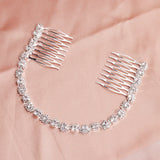 Wedding Long Hair Comb Silver Crystal Bridal Hair Accessories