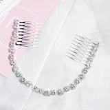 Wedding Long Hair Comb Silver Crystal Bridal Hair Accessories