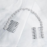 Wedding Long Hair Comb Silver Crystal Bridal Hair Accessories