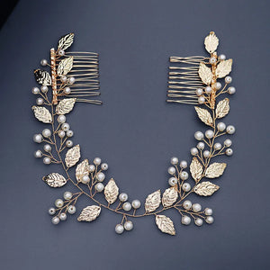 Bridal Leaf Hair Comb Women Hair Pins Bride Headpiece
