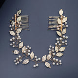 Bridal Leaf Hair Comb Women Hair Pins Bride Headpiece