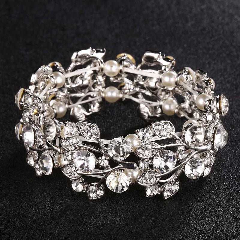 Crystal Wedding Women Jewelry Accessories Bride Bangle Party Bracelet