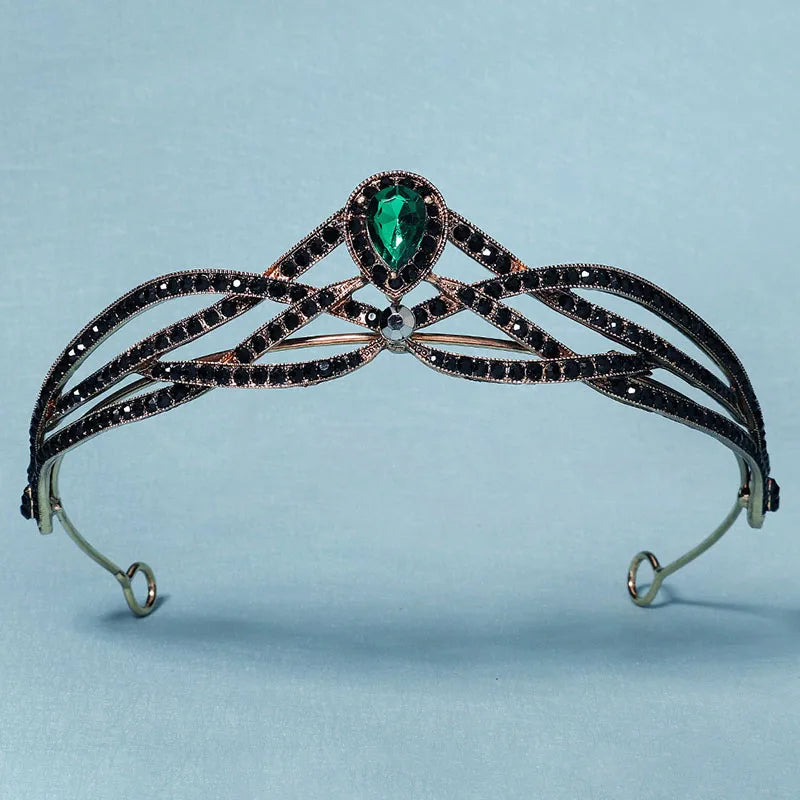 Rhinestone Crown Tiaras Hair Jewelry Women Party Headpiece