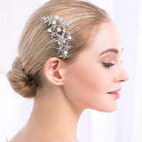 Starfish Bridal Hair Comb Crystal Jewelry Silver Plated Hair Accessories