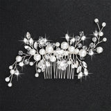 Bridal Crystal Pearls Hair Combs - Wedding Head Accessories