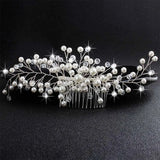 Bridal Crystal Pearls Hair Combs - Wedding Head Accessories