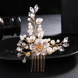 Bridal Crystal Pearls Hair Combs - Wedding Head Accessories