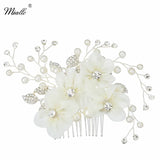 Ivory Flower Pearl Bridal Hair Comb Wedding Accessories