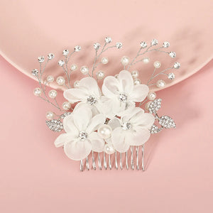 Ivory Flower Pearl Bridal Hair Comb Wedding Accessories