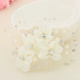 Ivory Flower Pearl Bridal Hair Comb Wedding Accessories