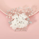Ivory Flower Pearl Bridal Hair Comb Wedding Accessories