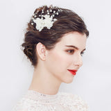 Ivory Flower Pearl Bridal Hair Comb Wedding Accessories