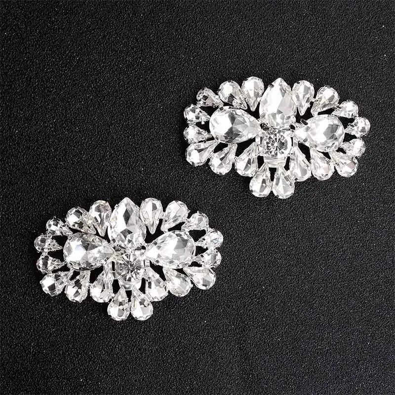 Crystal Wedding Shoe Clips Flowers Bridal Shoe Accessories