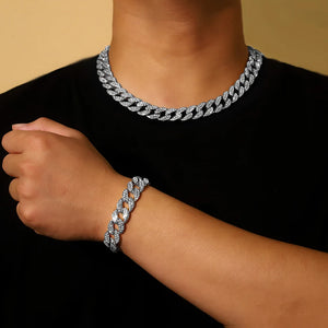Miami Cuban Link Chain 24" Necklace 16mm Wide Bling Silver