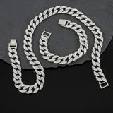 Miami Cuban Link Chain 24" Necklace 16mm Wide Bling Silver