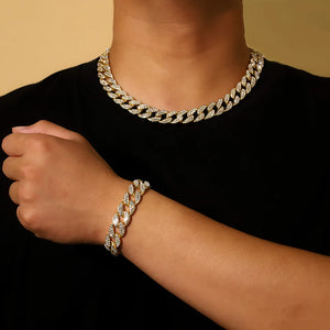 Miami Cuban Link Chain 24" Necklace 16mm Wide Bling Silver