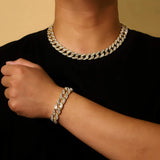 Miami Cuban Link Chain 24" Necklace 16mm Wide Bling Silver