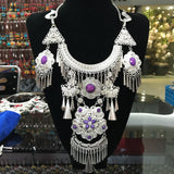 Miao Silver Dance Wear Accessories Chain Pendant Hmong Necklace Jewelry