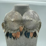 Miao silver earrings domineering exaggerated milk nail big earrings