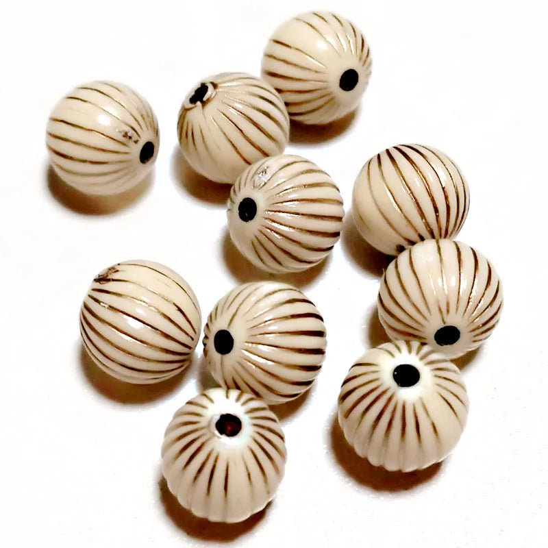 Miasol 100 Pcs 10mm Acrylic Vintage Ethnic Spacer Beads For Jewelry Making