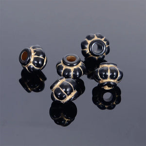Miasol 100 Pcs 11x9mm Antique Stripe Lantern Spacers Charm Beads