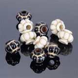 Miasol 100 Pcs 11x9mm Antique Stripe Lantern Spacers Charm Beads