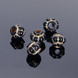 Miasol 100 Pcs 11x9mm Antique Stripe Lantern Spacers Charm Beads