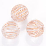 Miasol 100 Pcs 12 MM Acrylic Stripe Round Spacers Beads