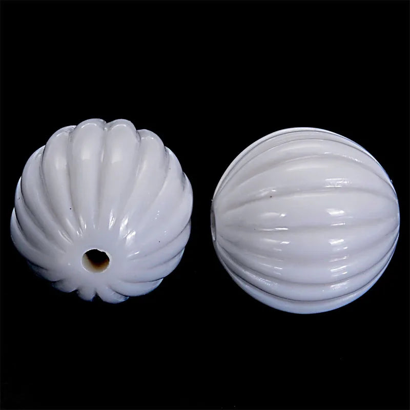 Miasol 100 Pcs 12 MM Acrylic Stripe Round Spacers Beads