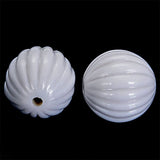 Miasol 100 Pcs 12 MM Acrylic Stripe Round Spacers Beads