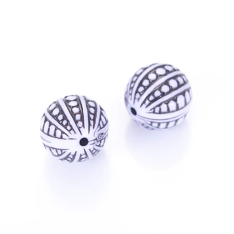 Miasol 100 Pcs Vintage 12mm Acrylic Antique Beads For Jewelry Making