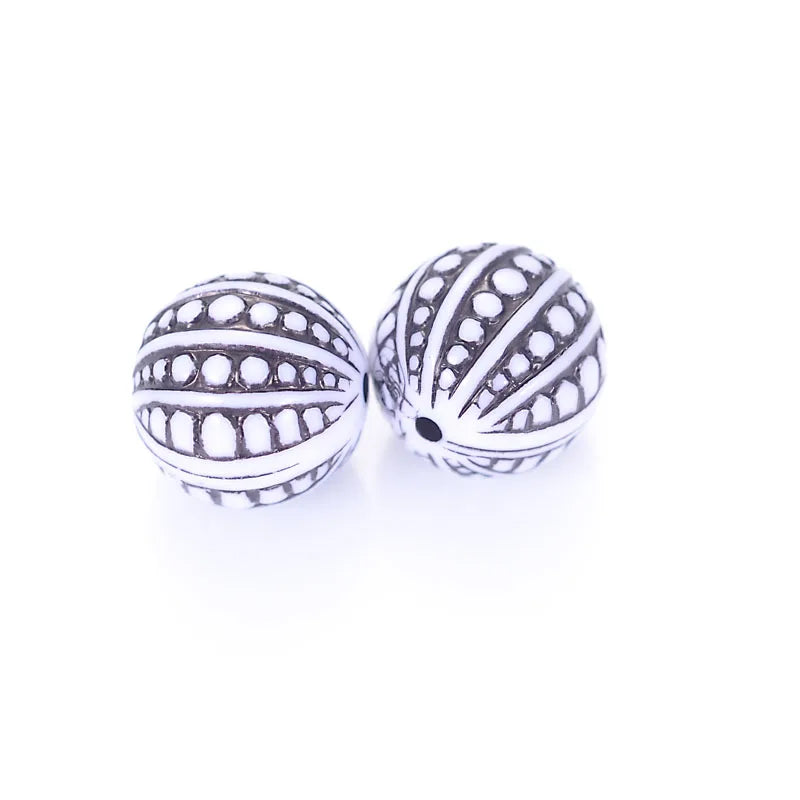 Miasol 100 Pcs Vintage 12mm Acrylic Antique Beads For Jewelry Making