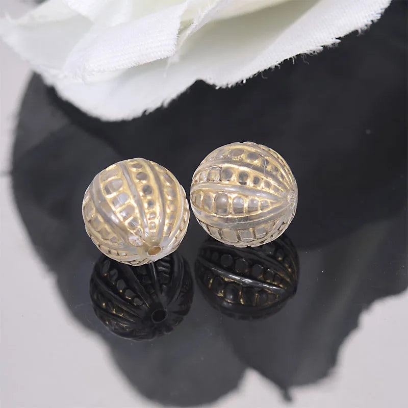 Miasol 100 Pcs Vintage 12mm Acrylic Antique Beads For Jewelry Making