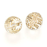 Miasol 15 Pcs 18 MM Fluted Corrugated Stripe Acrylic Antique Spacer Beads