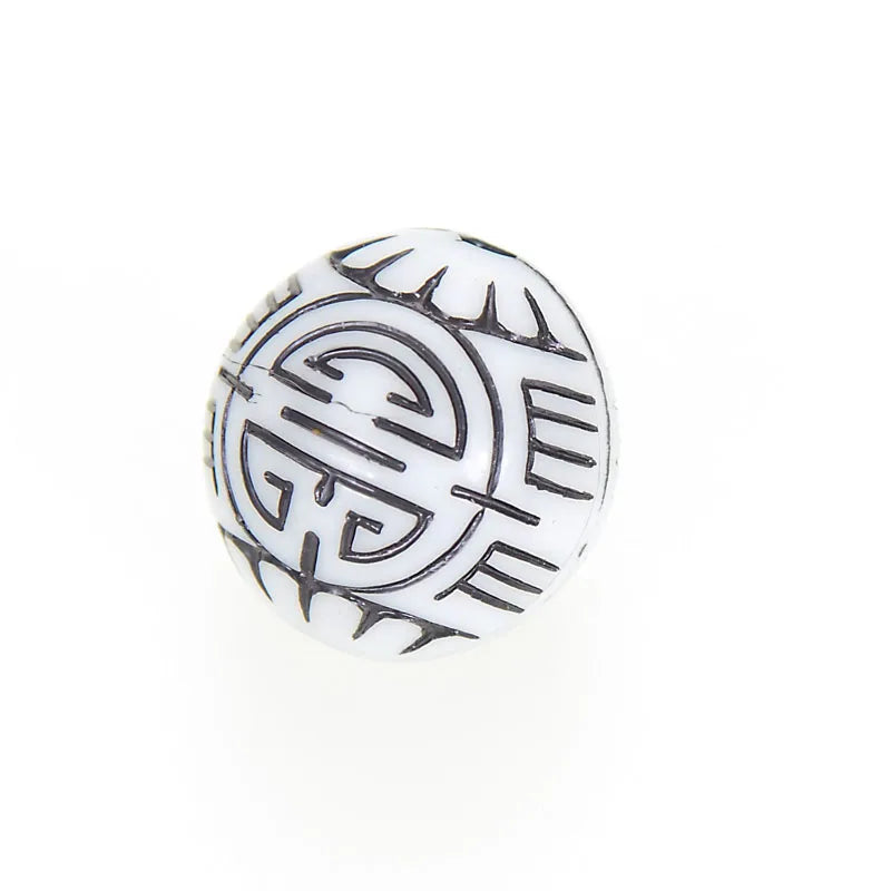 Miasol 15 Pcs 18 MM Fluted Corrugated Stripe Acrylic Antique Spacer Beads