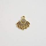 Feather Charms with Natural Stone for DIY Bracelets - Golden Plating