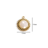 2 Pcs Gold-Plated Sun Pendant Charms with Stone